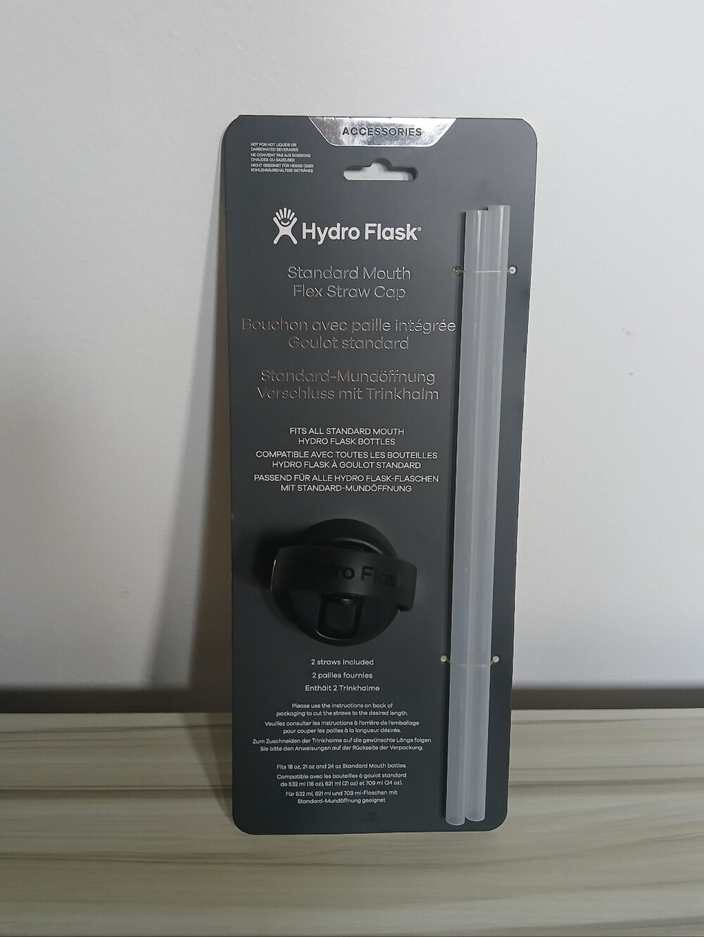 Hydro Flask Standard Mouth Flex Straw Cap with 2 Straws NWT